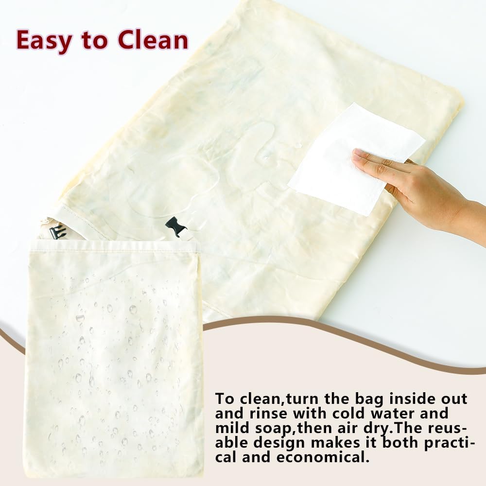 Bread Bags for Homemade bread,2 Pack Sourdough Bread Bags,Beeswax Bread Bags for Bourdough,Reusable Bread Storage