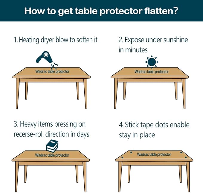42x71 Inch Table Protector Clear for Dining Room Coffee Work Computer Laptop Table Cover Mat Protector PVC Plastic Tablecloths Rug Floor Protection Easy Clean Wipeable Non-Slip Liner Protective Vinyl