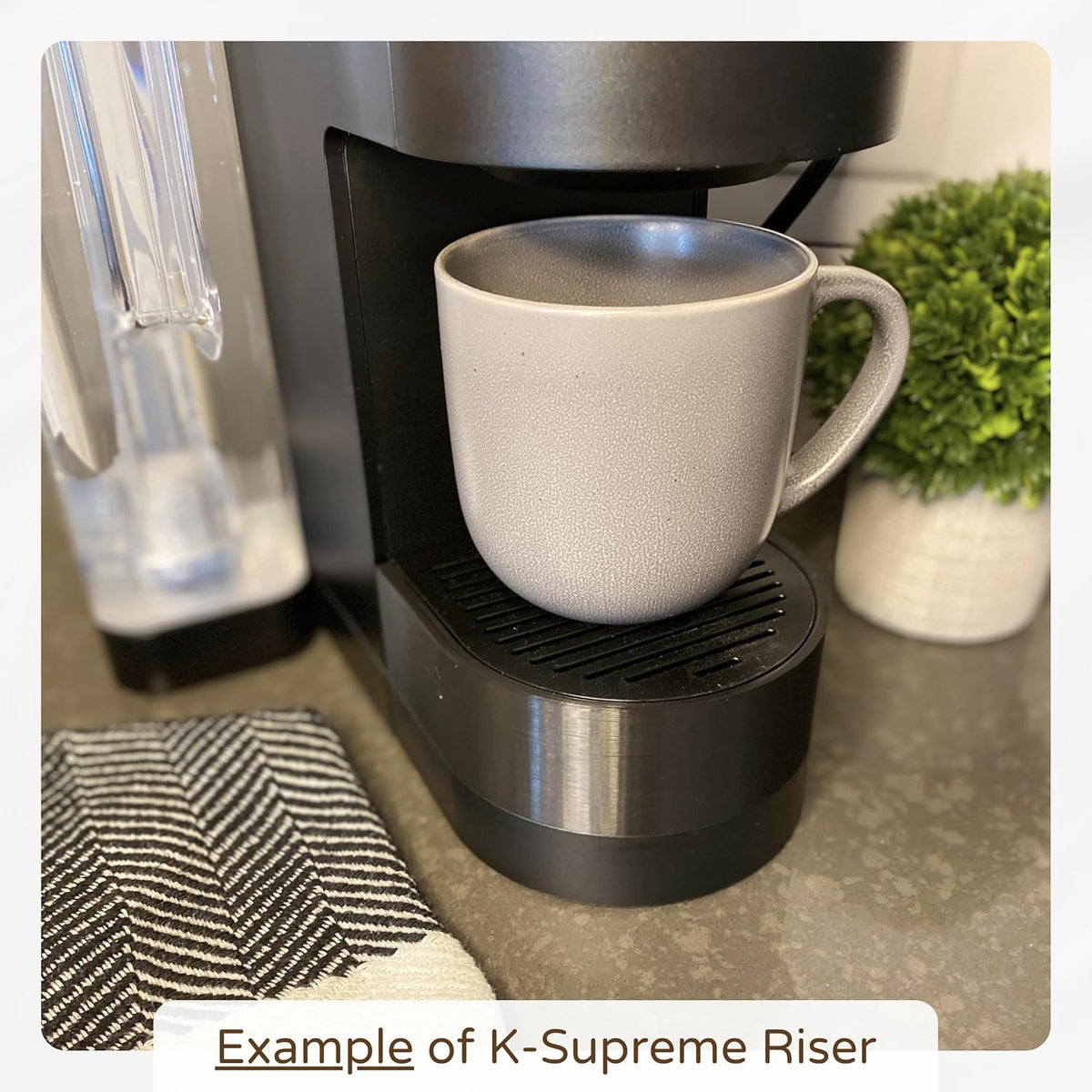 Drip Tray Mug/Cup Riser Made for the Keurig to Reduce Splashes - Riser Only (Gray, K-Slim 1.25 Inches Tall)