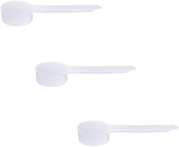Plastic Measuring Scoop, 2 teaspoon (11 cc | 11 mL) Long Handle Spoons for Powders, Granules, Coffee, Pet Food, Baking Supplies, Protein and Other Dry Goods, BPA Free (Set of 3)