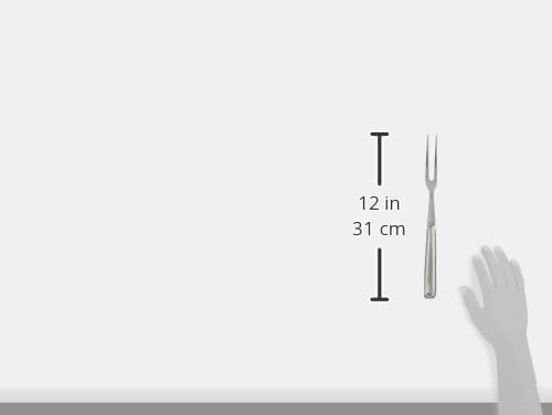 New Star Foodservice Hollow Handle Notched Serving Spoon (Silver, 2 Tine Pot Fork (11.5-Inch))