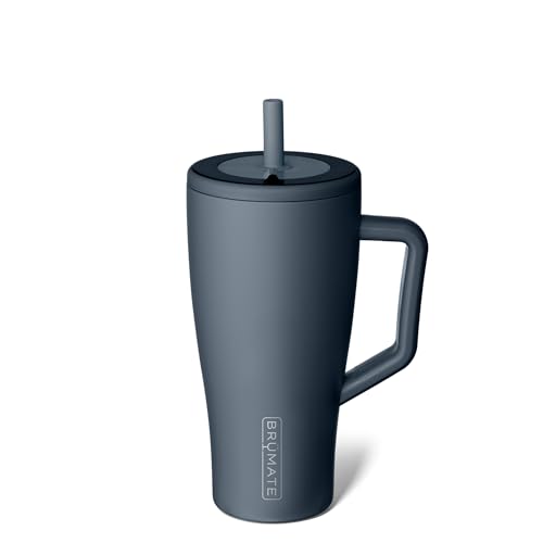 BrüMate Era 30 oz Tumbler with Handle & Straw | 100% Leakproof Insulated Water Bottle Tumbler with Lid & Flexible SoftSip Straw | Made of Stainless Steel | Cup Holder Friendly | 30oz (Nightfall Blue)