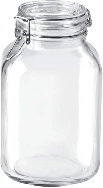 Bormioli Rocco Fido Glass Square Jar, 3 Liter