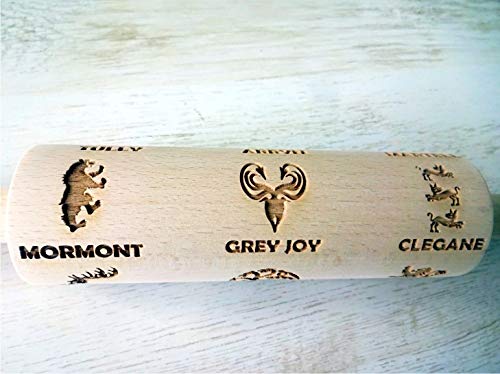 GAME with FAMILY NAMES EMBOSSING ROLLING PIN LASER ENGRAVED DOUGH ROLLER for EMBOSSED COOKIES PATTERN