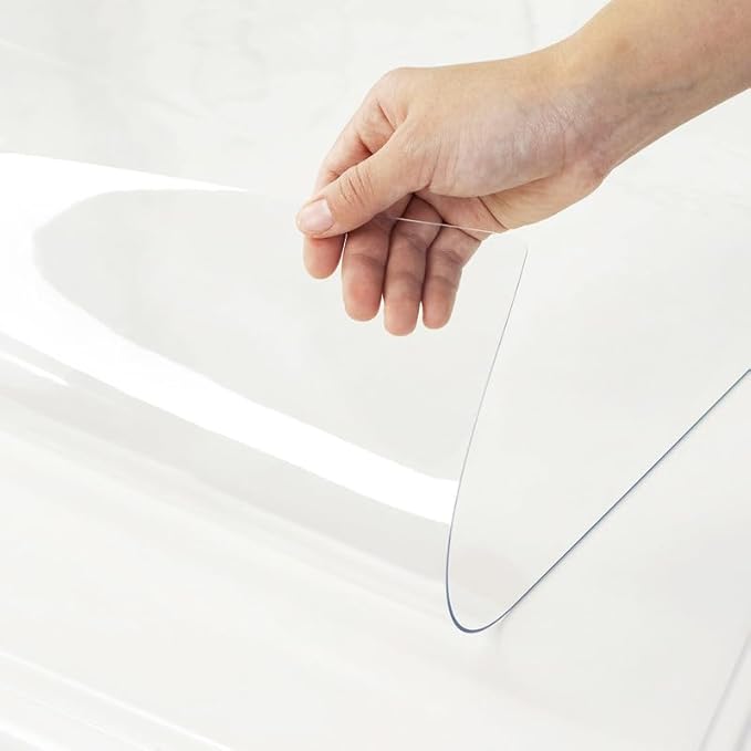 Warmstar Clear Table Cover Protector 24 x 96 Inch,1.5mm Thick Plastic Table Cover Rectangle,PVC Clear Table Protector,Desk Protector Mat for Kitchen, Dresser, Writing Desk，Dining Room Table