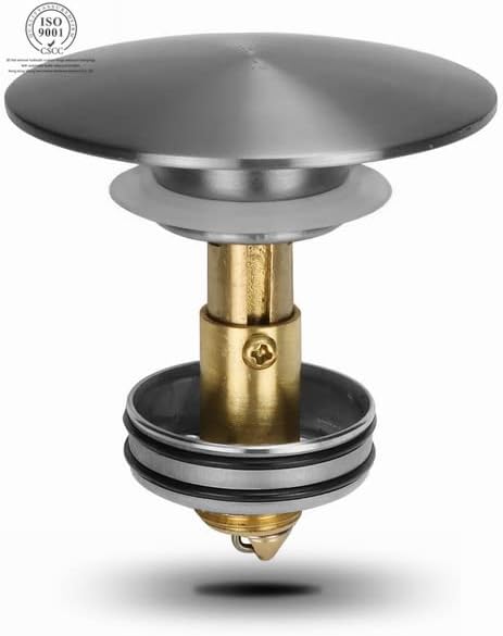VIBORG Bathroom Basin Sink Pop Up Drain Stopper with Detachable Strainer Basket Hair Catcher Anti-Clogging Vanity Faucet Vessel Washbasin Lavatory Sink Drain Assembly Without Overflow