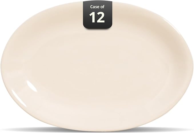 Stoneware Coupe Commercial Grade Dinnerware, Ivory, Oval Platter 11.75" x 8", Case of 12