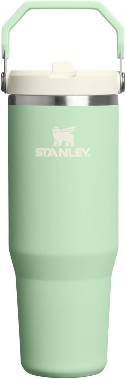 STANLEY IceFlow 2.0 Flip Straw Tumbler with Handle 30 oz | Twist On Lid and Flip Up Straw | Leak Resistant Water Bottle | Insulated Stainless Steel | BPA-Free | Pistachio