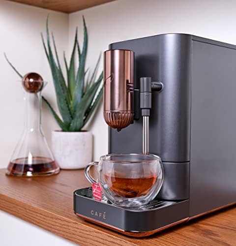 Café Affetto Automatic Espresso Machine + Milk Frother | Built-In & Adjustable Espresso Bean Grinder | One-Touch Brew in 90 Seconds | Matte Black, 1.2 Liter, (C7CEBBS3RD3)