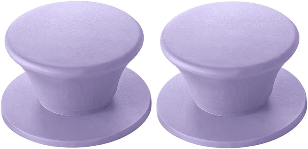 JoyTube Universal Pot Pan Lids Replacement Knob, Silicone Heat Resistant Pan Cover Holding Handles BPA Free Dishwasher Safe Fits Skillets and Kitchen Cookware (Pack of Two-Purple)
