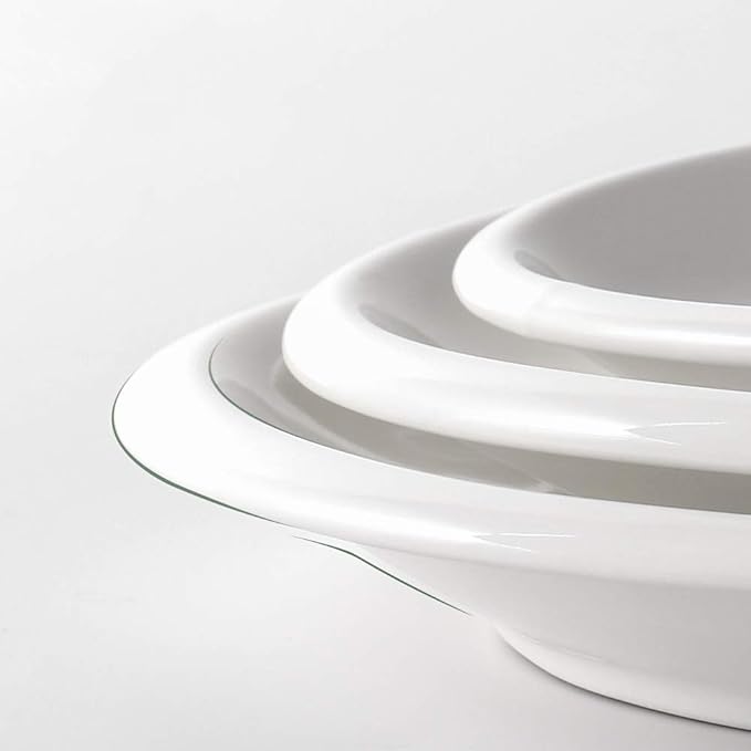 DOWAN Large Serving Platter, 16"/14"/12" Oval Platters Oven Safe, White Serving Plates for Wedding Decor, Ceramic Serving Dish for Entertaining Food, Set of 3