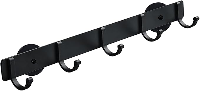 Magnetic Utensil Holder Hooks, Wall Mount Utensil Hanging Storage, Magnetic Hook Rack for Refrigerator, Black Metal No Punching Hook, Kitchen Magnetic Rack Towel Bar Utensil Rack
