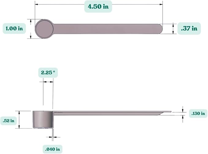 1 Teaspoon (1/3 Tablespoon | 5 mL) Long Handle Scoop for Measuring Coffee, Pet Food, Grains, Protein, Spices and Other Dry Goods (Pack of 1)