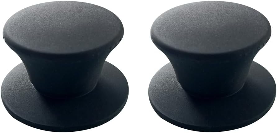 JoyTube Universal Pot Pan Lids Replacement Knob, Silicone Heat Resistant Pan Cover Holding Handles BPA Free Dishwasher Safe Fits Skillets and Kitchen Cookware (Pack of Two-Black)