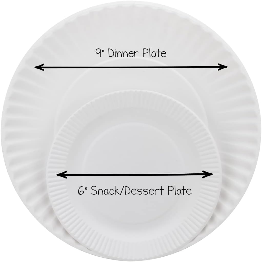 Hygloss Products Paper Plates - ‎Uncoated White Plate - Use for Foodware, Events, Activities, Crafts Projects and More - Environmentally Friendly - Recyclable and Disposable - 6-Inches - 300 Pack