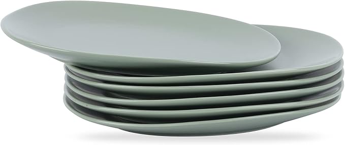 Stone lain Delilah Salad Plate 6-Piece Dish Set, Porcelain, Honeydew, 6 Salad Plates