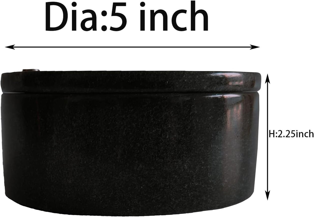 Marble Salt Cellar and Storage Box with Two Compartments Salt Box with Swivel Lid for Storing Spice (Black)
