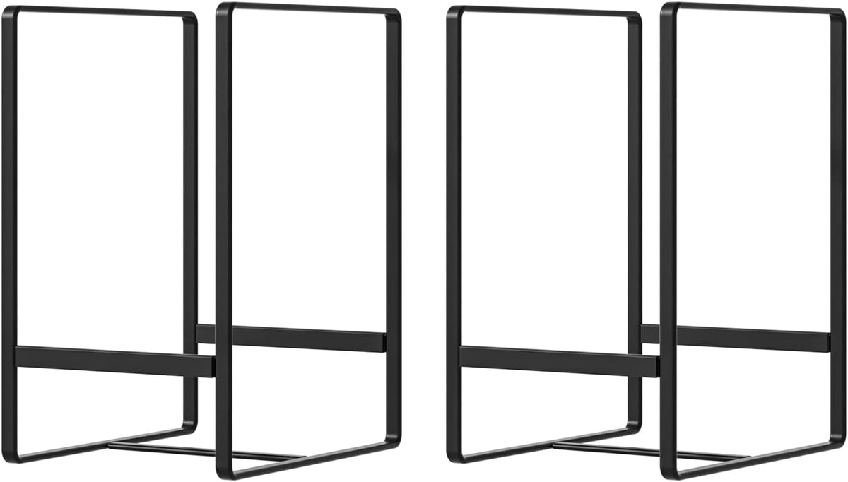 2 Pack Large Plate Holders Organizers Upright Cabinet Dish Drying Racks Metal Plate Dish Organizers Racks Stands for Countertop and Cupboard 7.87in. x 6.29in. x 4.52in. Black