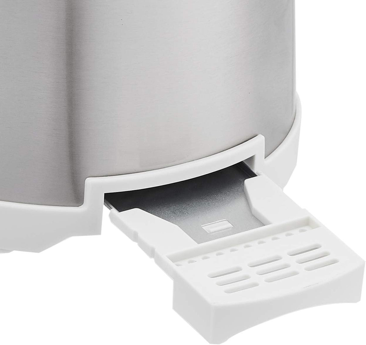 Amazon Basics 2 Slice Cool Touch Stainless Steel Toaster with 7 Browning Settings, Extra Wide Slots (for Bagels, Waffles, Specialty Breads), Removable Crumb Tray, Cancel Button, 800W, Brushed Silver