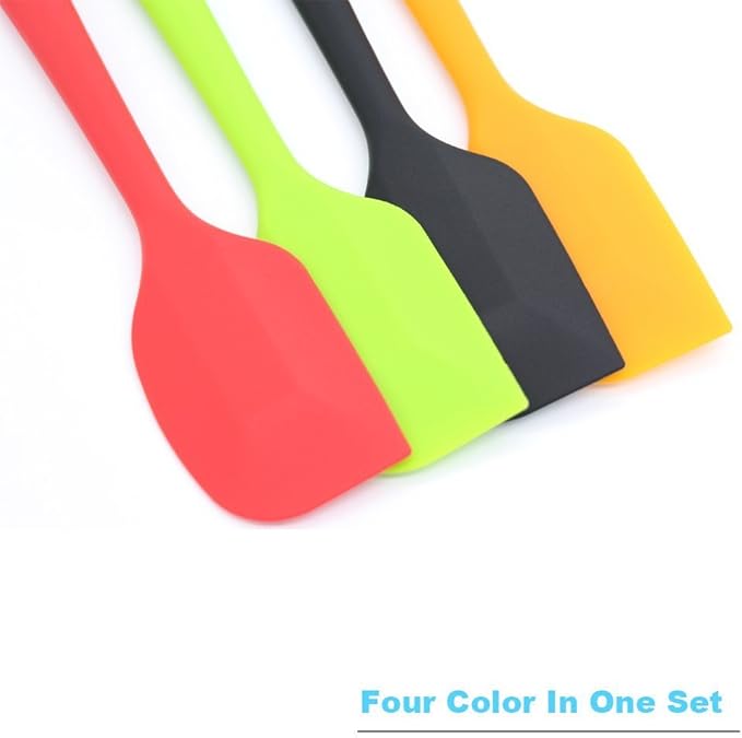 4-Piece Silicone Spatula, Heat-Resistant Non-stick Rubber Spatulas with Stainless Steel Core