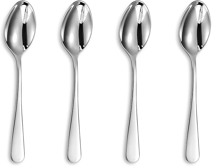 KEAWELL Premium Louise Spoons Set, Set of 4, 18/10 Stainless Steel, Exceptional mirror finish, Dishwasher Safe (5.6" Small Spoon)