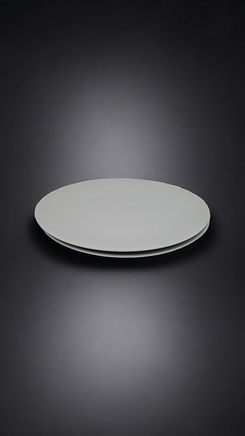 Festcool 2X14-inch Porcelain Circular Platters/Serving Plates, Platter, White, Stackable, Set of 2