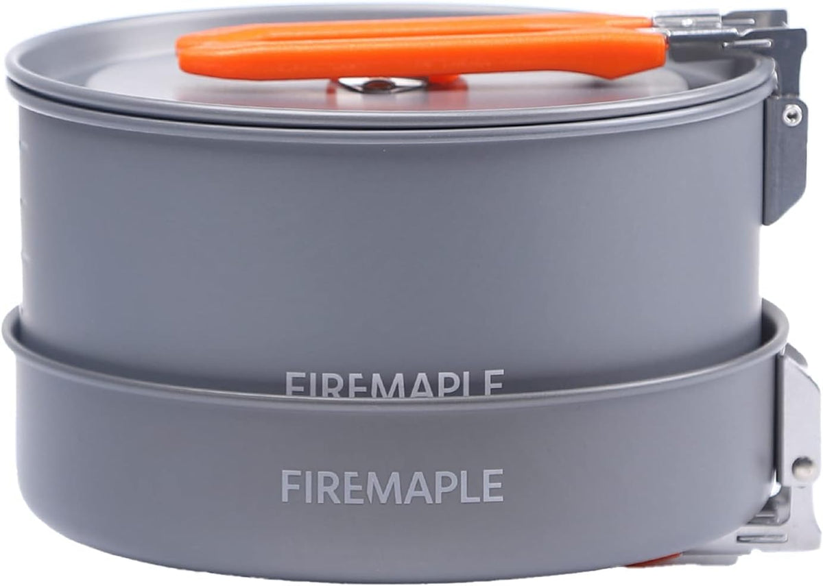Fire-Maple Feast 4 Piece Camping Cookware Cookware Cookware Kit Outdoor Cookware Set with Pots, Kettle, Saucepans and Spatula for Hiking Fishing Picnic