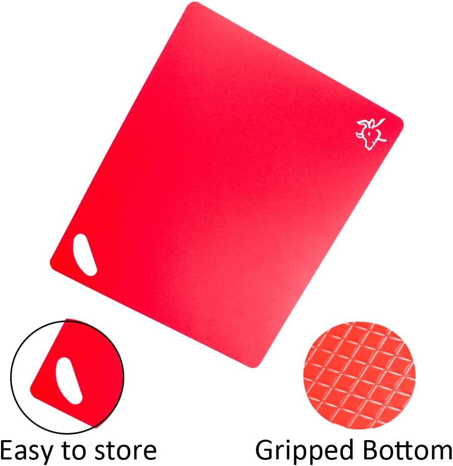Flexible Cutting Boards Set, Cutting Board Mats for Cooking, Colored Cutting Board Set with Easy-Grip Handles, Flexible Plastic Cutting Sheet Set of 4 (1)