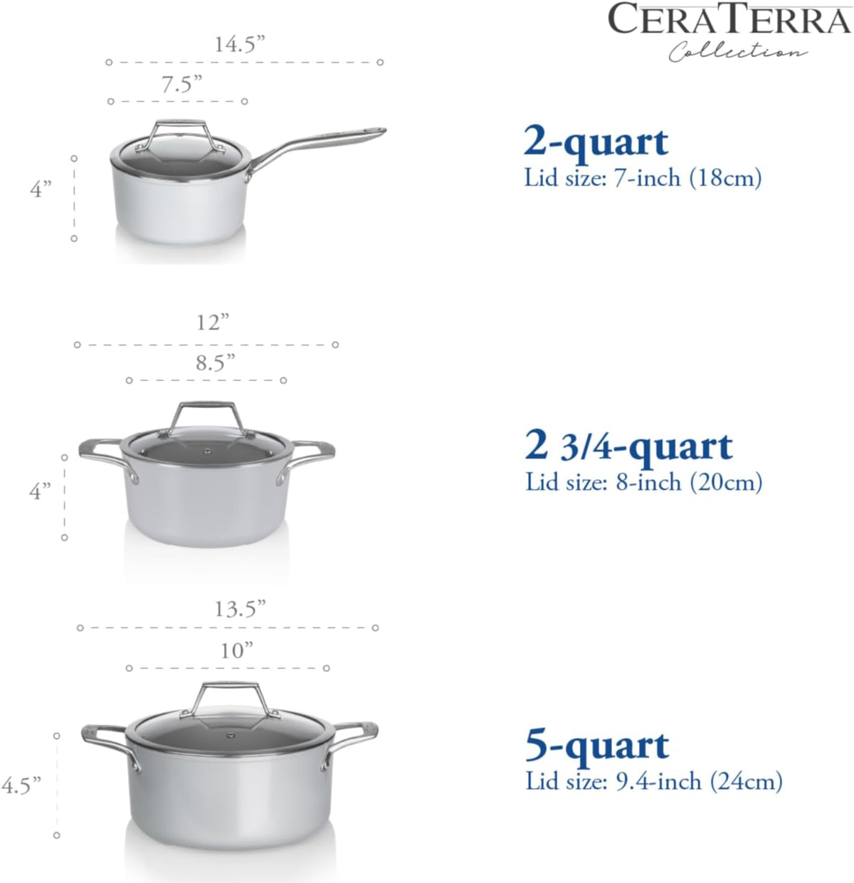 TECHEF - CeraTerra Collection, 5-quart Ceramic Nonstick Soup Pot with Glass Lid (PFAS, PTFE, and PFOA Free), Made in Korea (5-quart)