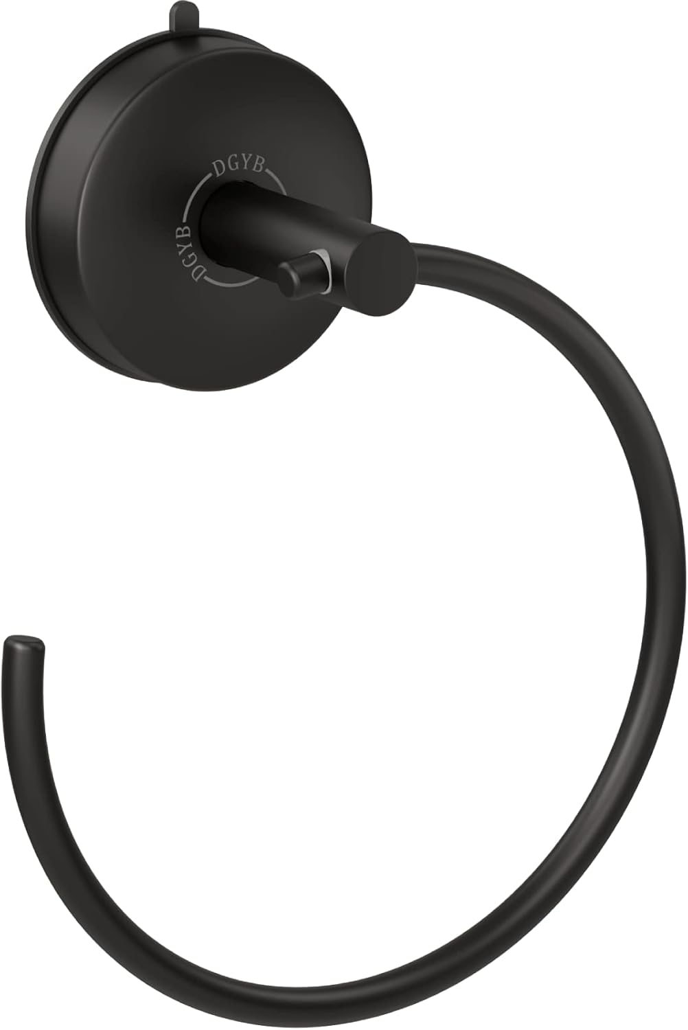 DGYB Suction Cup Hand Towel Ring Black Hand Towel Holder for Bathroom Wall SUS 304 Stainless Steel Kitchen Towel Hanger