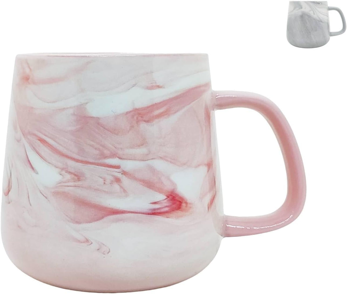 Ceramic Coffee Mug, Pink Marble Pattern Coffee Cups 12 Oz, Aesthetic Stoneware Cups, Coffee Mugs For Women, Dishwasher Safe, Microwave Safe