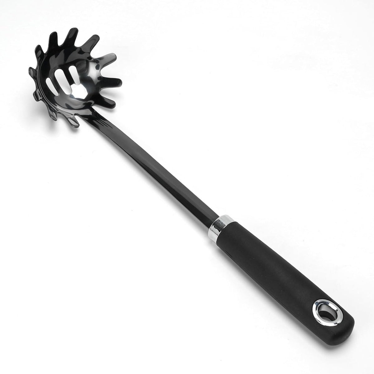 Stainless Steel Spaghetti Spoon - 12.6 Inch Pasta Spoon with Comfortable Grip Design -Metal Pasta Fork Pasta Server - Kitchen Gadgets Pasta Ladle Kitchen Tools
