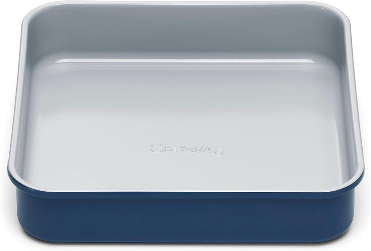 Caraway Non-Stick Ceramic 9” Square Pan - Naturally Slick Ceramic Coating - Non-Toxic, PTFE & PFOA Free - Perfect for Brownies, Lemon Bars, Cakes, & More - Navy