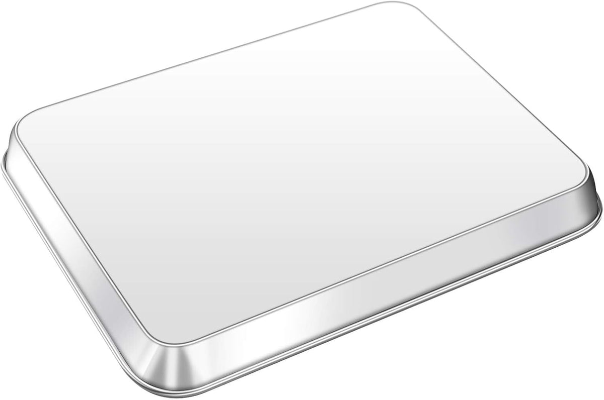 Baking Sheet, Yododo Stainless Steel Baking Pans Tray Cookie Sheet Toaster Oven Tray Pan Cookie Pan, Non Toxic & Healthy, Superior Mirror Finish & Rust Free, Easy Clean & Dishwasher Safe - 10.4 inch