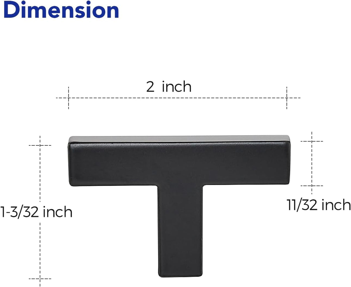 Ravinte 5 Pack Solid Single Hole Slim Square Bar Drawer Handles - Cabinet Hardware Pulls in Matte Black - Kitchen and Bathroom Handles