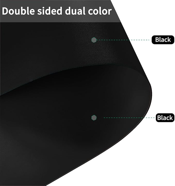 Desk Cover Mat - 28x64 Inch Waterproof Easy to Clean Can Conceal Flaws Protector The Table Top from Scratches Used for Coffee Table (Black+Black 28x64)