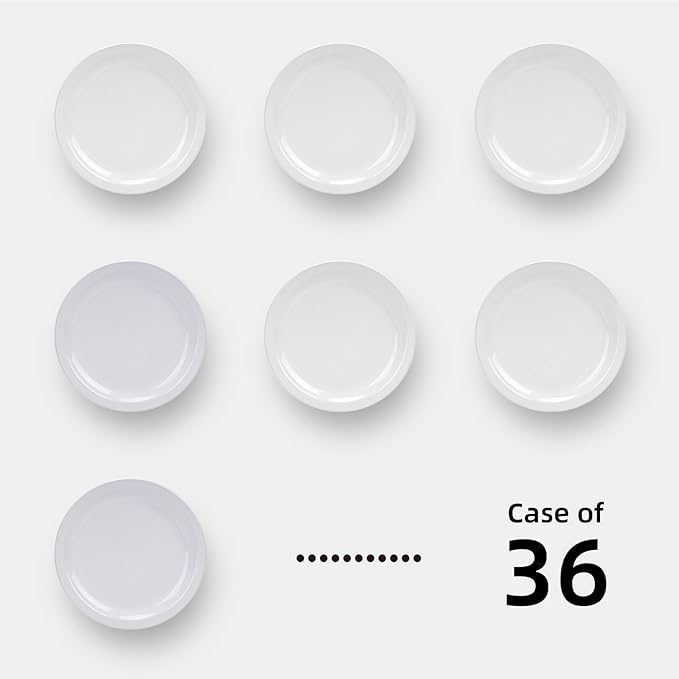Stoneware Narrow Rim Commercial Grade Dinnerware, Bright White, Plate 5.5", Case of 36