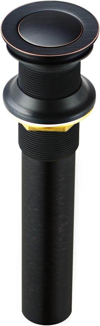 Purelux Pop up Drain Stopper for Bathroom Faucet Vanity or Vessel Sink Bathroom Drain Assembly No Overflow, Oil Rubbed Bronze