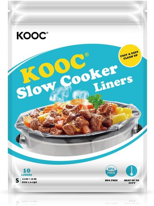 KOOC Slow Cooker Liners 10"x13" 10 count Small Size Disposable Pot Liners Cooking Bags Fit 1.5 qt to 2 qt Pot BPA Free Fresh Locking Seal Design