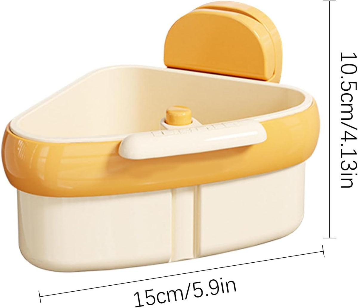 Corner Sink Strainer,2025 New Suction Cup Press Sink Strainer Basket,Automatic Dumping food Waste Catcher for Sink,Faucet Sponge Storage Rack,Corner Sink Trash Catcher for Food Waste (Yellow 2PCS)