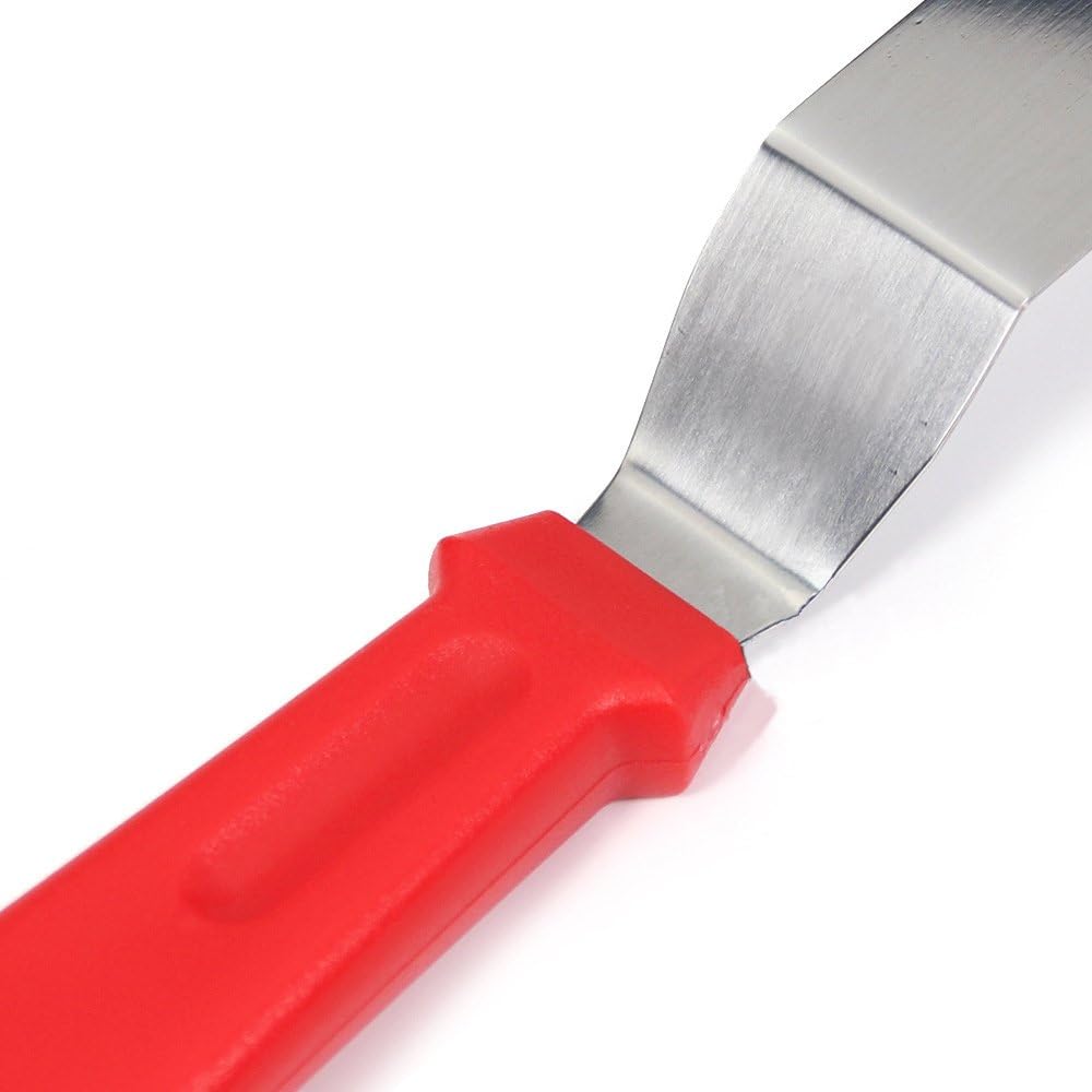 Offset Spatula set of 3 Red 6 8 & 10 Inch Cake Frosting Angled Icing Spatula for Decorating