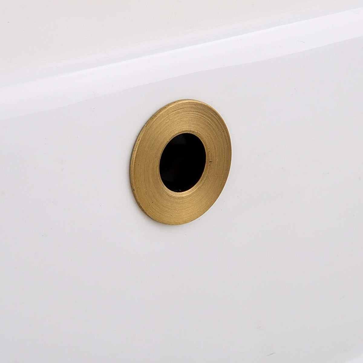 Sink Basin Trim Overflow Cover Brass Insert in Hole Round Caps Antique Brass 2 PCS