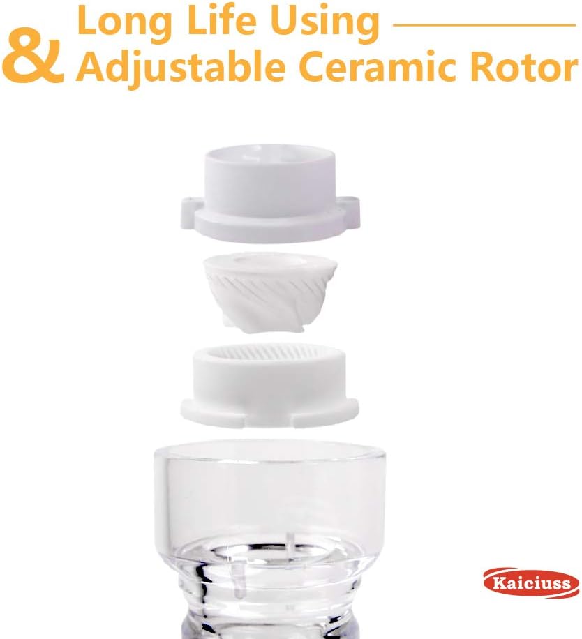 salt and pepper grinder mill set refillable large,the best transparent acrylic grinders for whole peppercorn and himalayan salt