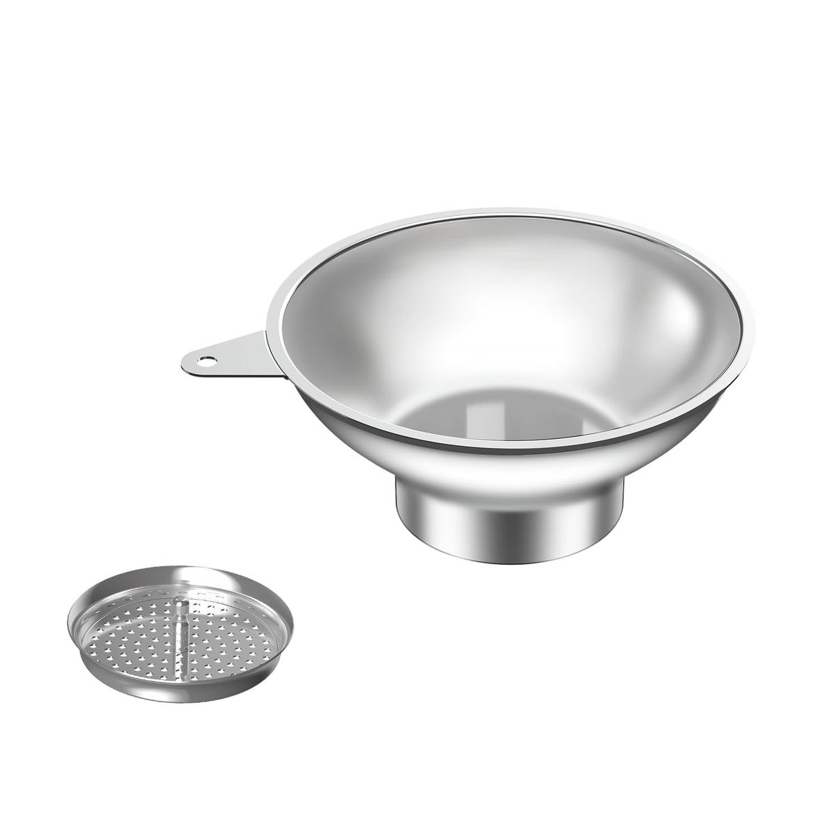 Standard Mason Jar Funnel with Strainer,Large Metal Funnel for transferring Milk, Juice, Oils, flavorings