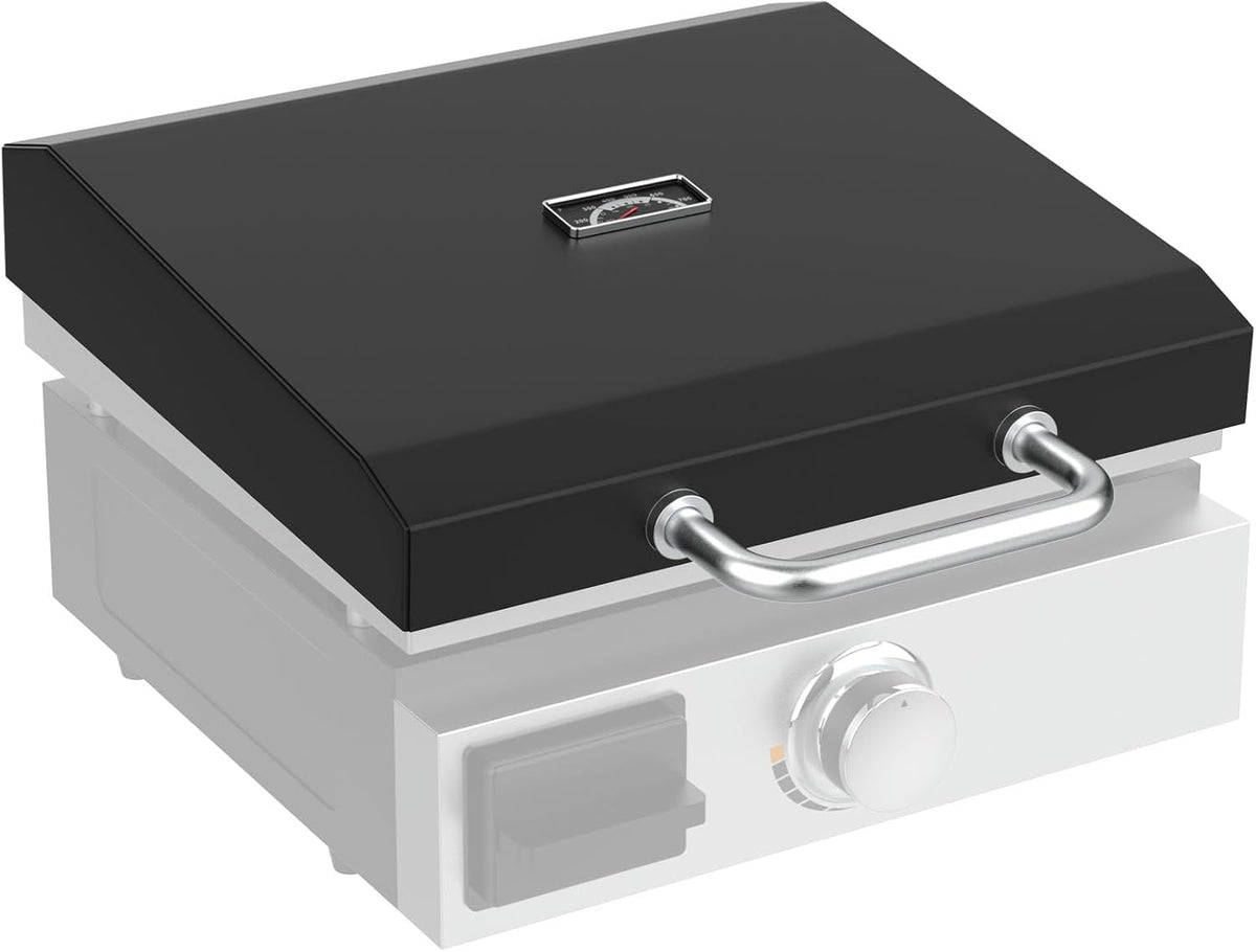 Upgraded Griddle Hinged Lid for 17" Blackstone 1971 1832 1814 1900 1650 1819 2142 1945 1939 1867 and More, Hard Cover Hood with Thermometer for Blackstone 17 Inch Griddle Accessories