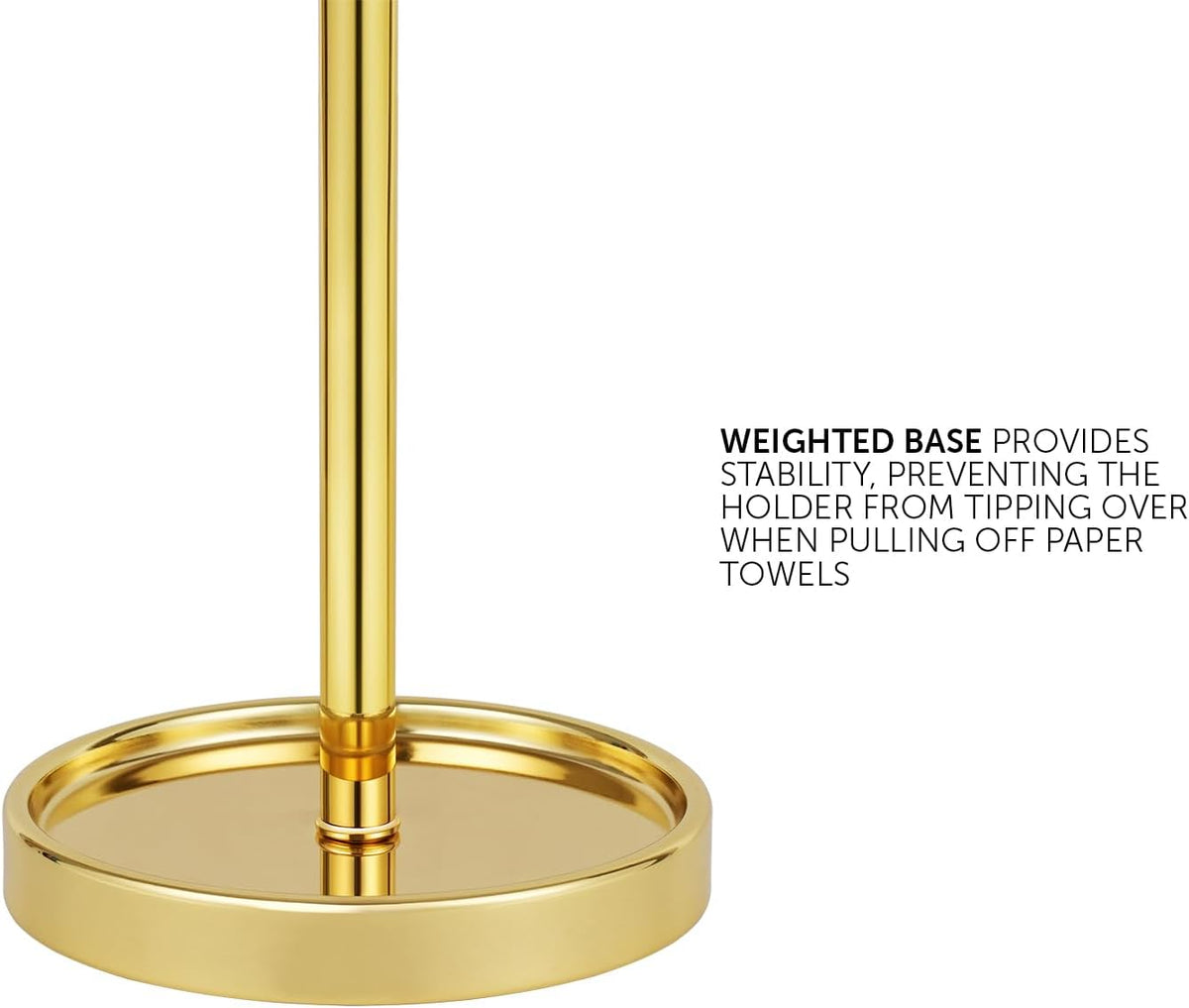 Ivilon Countertop Paper Towel Holder - Modern Sleek Ball Minimalist Design - Color Gold Polished