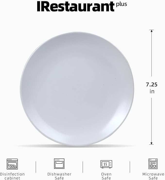 Stoneware Coupe Commercial Grade Dinnerware (Matte White, Plate 7.25")