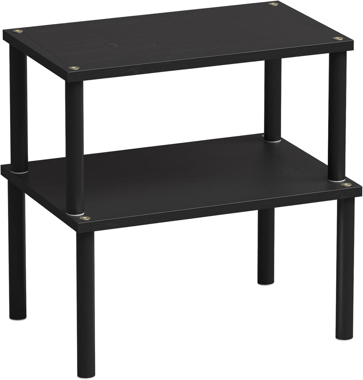 Cabinet Organizer Shelf(Set of 2),Kitchen Counter Shelves,Bamboo Spice Rack Countertop and Cabinet,Stackable Expandable,Medium(Black)
