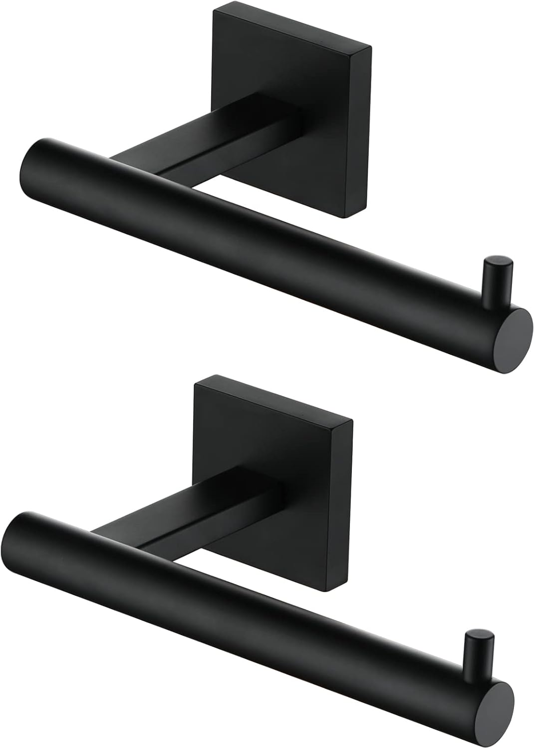 KOKOSIRI Toilet Paper Holder for Bathroom Toilet Roll Holder Hold Mega Rolls Matte Black Stainless Steel, 2 Pack, B2005BK-2P