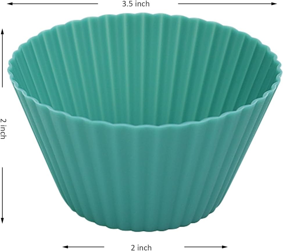 Extra Large Silicone Cupcake Muffin Cups 24 Pcs, 3.54 Inch Muffin Liners, Reusable Large Silicone Baking Cups Easy to Clean, Great for Cupcake, Mousse